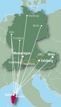 Flugverbindungen Korsika